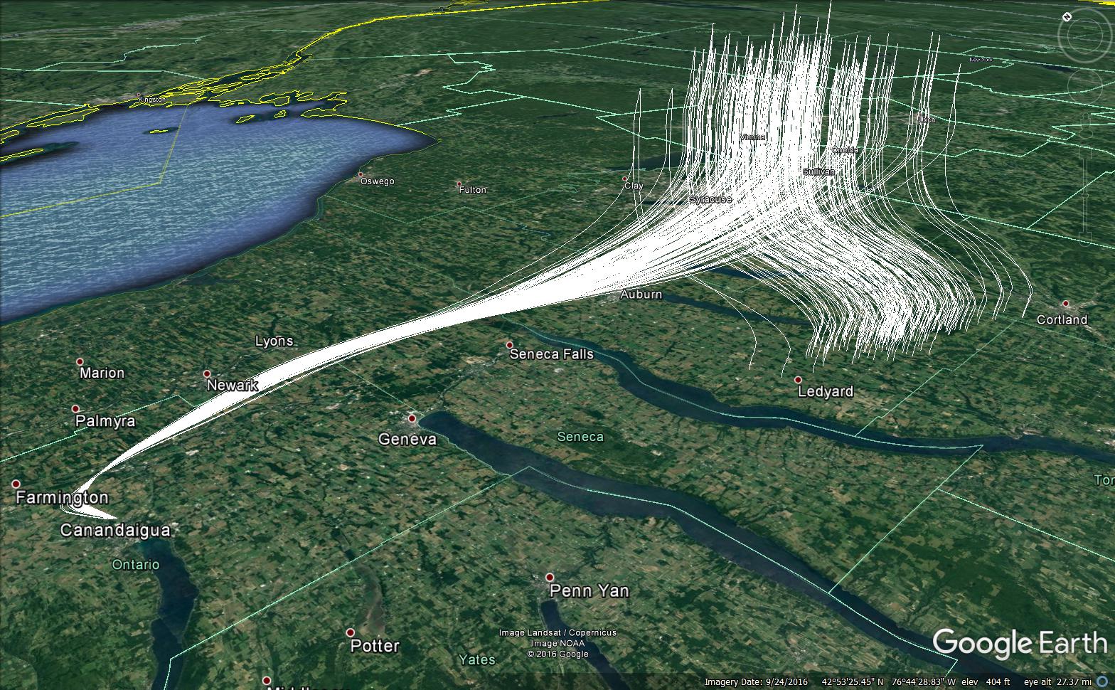 OLHZN-6 3D Predicted Flight Path - 800g Balloon
