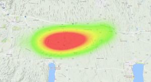 OLHZN-7 Weather Balloon Flight Prediction #2 Heatmap
