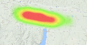 OLHZN-8 Weather Balloon Flight Prediction #1 Heatmap