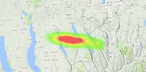 OLHZN-9 Weather Balloon Flight Prediction #8 Heat Map