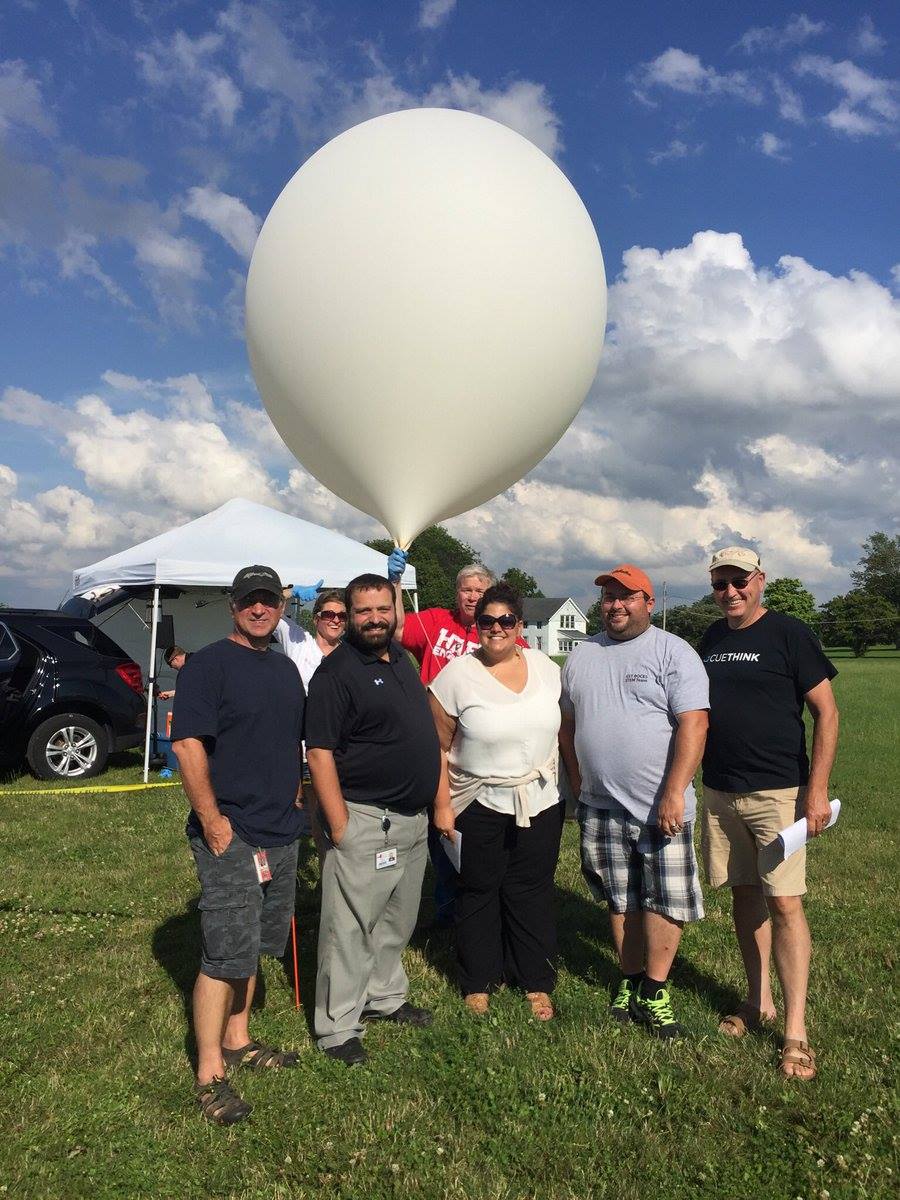 Teachers learning about high altitude weather balloons!