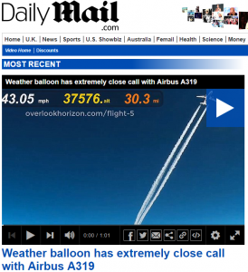 Weather balloon has extremely close call with Airbus A319