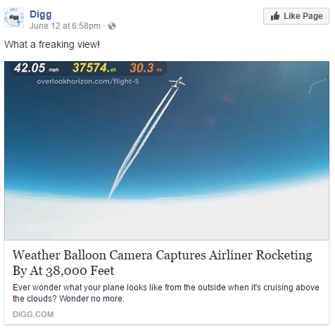 Weather Balloon Camera Captures Airliner Rocketing By At 38,000 Feet