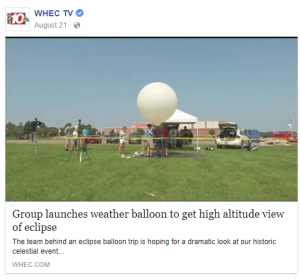 Group launches weather balloon to get high altitude view of eclipse