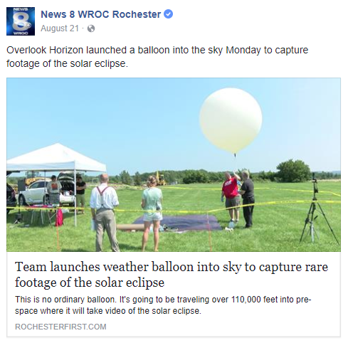 Weather balloon launched into sky to capture rare footage of solar eclipse