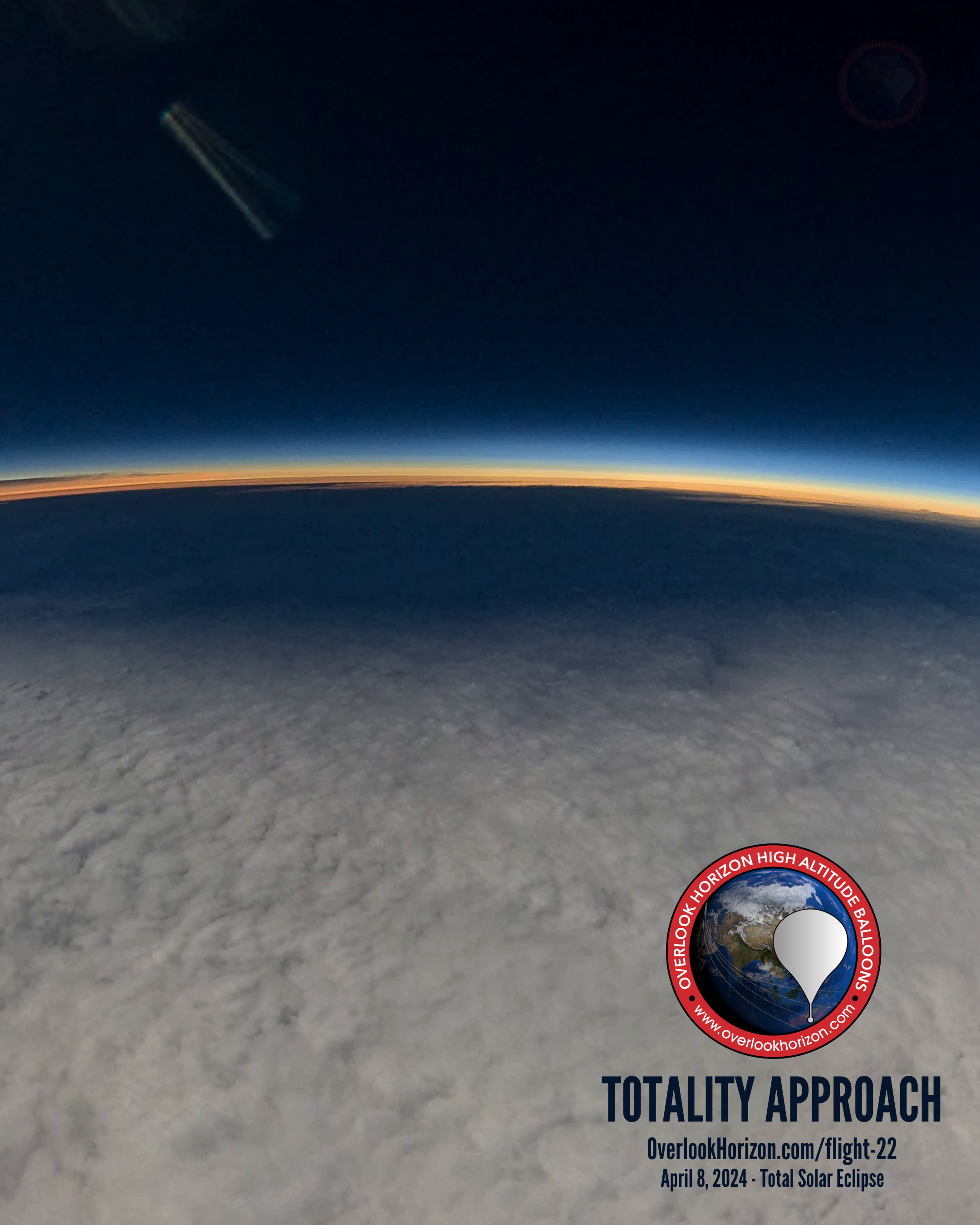 OLHZN-22 Solar Eclipse Totality from a Weather Balloon on April 8, 2024