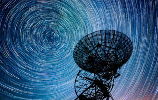 Star Trails over One-Mile Radio Telescope