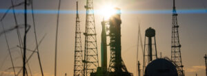 Sun sets on Full Artemis II Stack at Launch Pad 39B Anamorphic