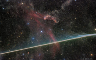 Vaporizing Meteor Photobombs the Lacerta Nebula